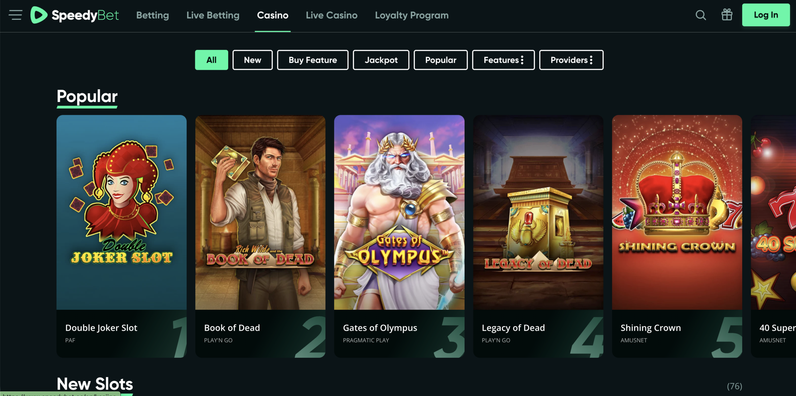 NeonSpins Casino screenshot 1